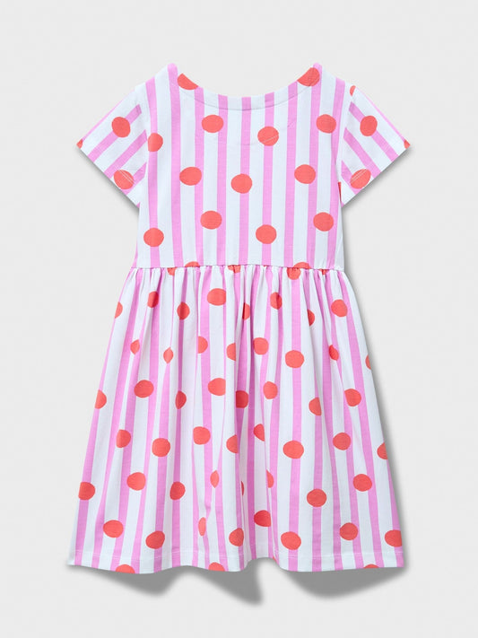 Dsiney Kidz - Crew Clothing Orange Everyday Short Sleeve Print Jersey Dress image 2