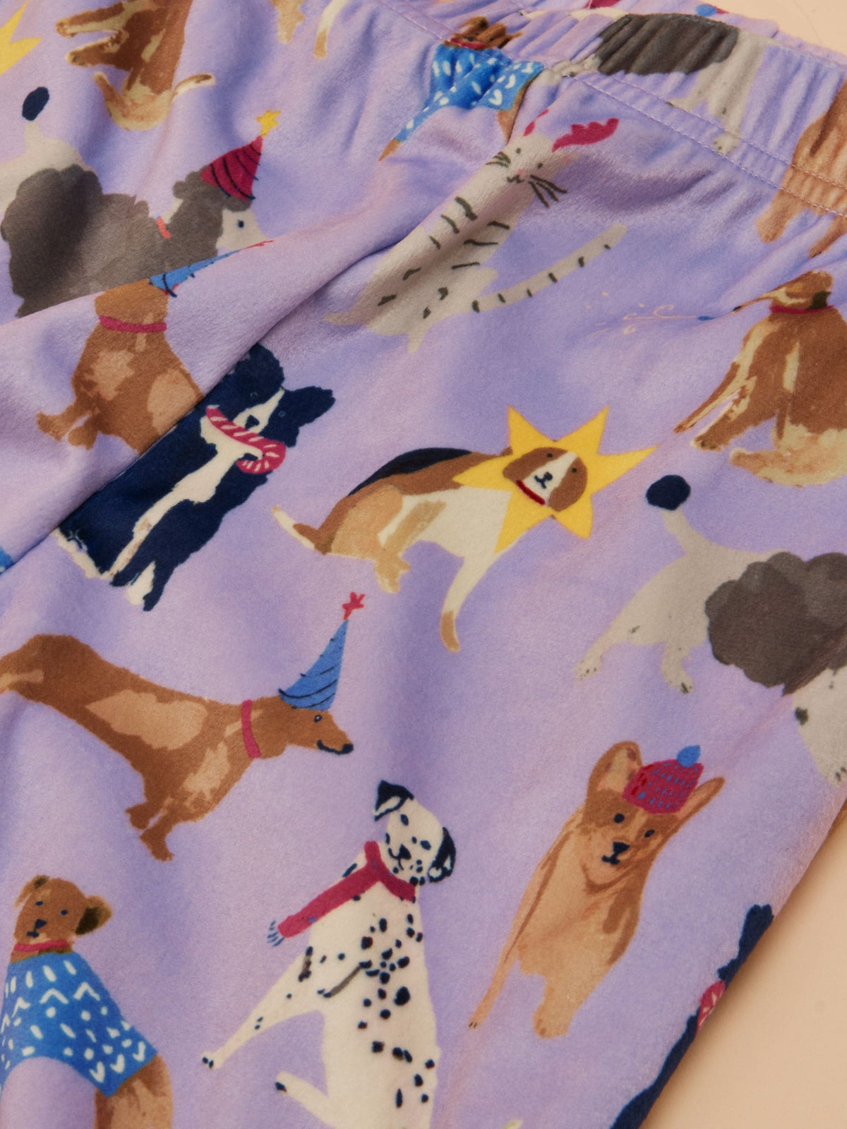 Joules Girls' Lilac Dogs Long Sleeve Fleece Pyjamas - image 8