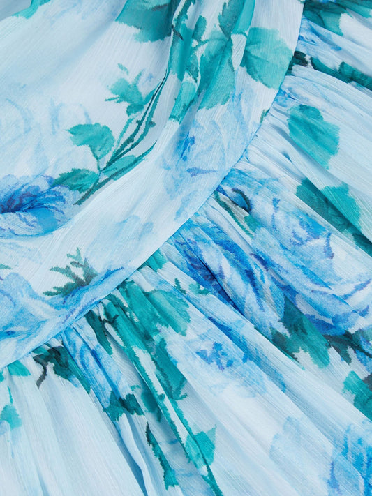 Dsiney Kidz - Monsoon Blue Texas One Shoulder Floral Prom Dress image 2