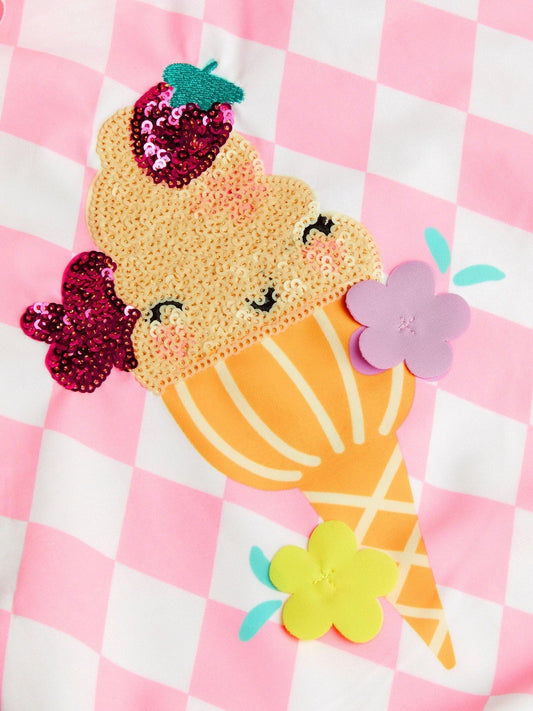 Angels By Accessorize Pink Ice Cream Swimsuit image 2