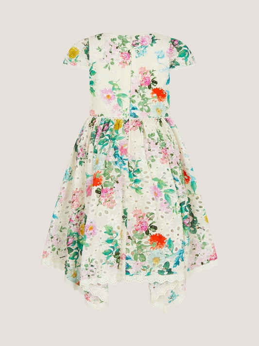 Dsiney Kidz - Monsoon Green Khia Floral Broderie Party Dress image 2