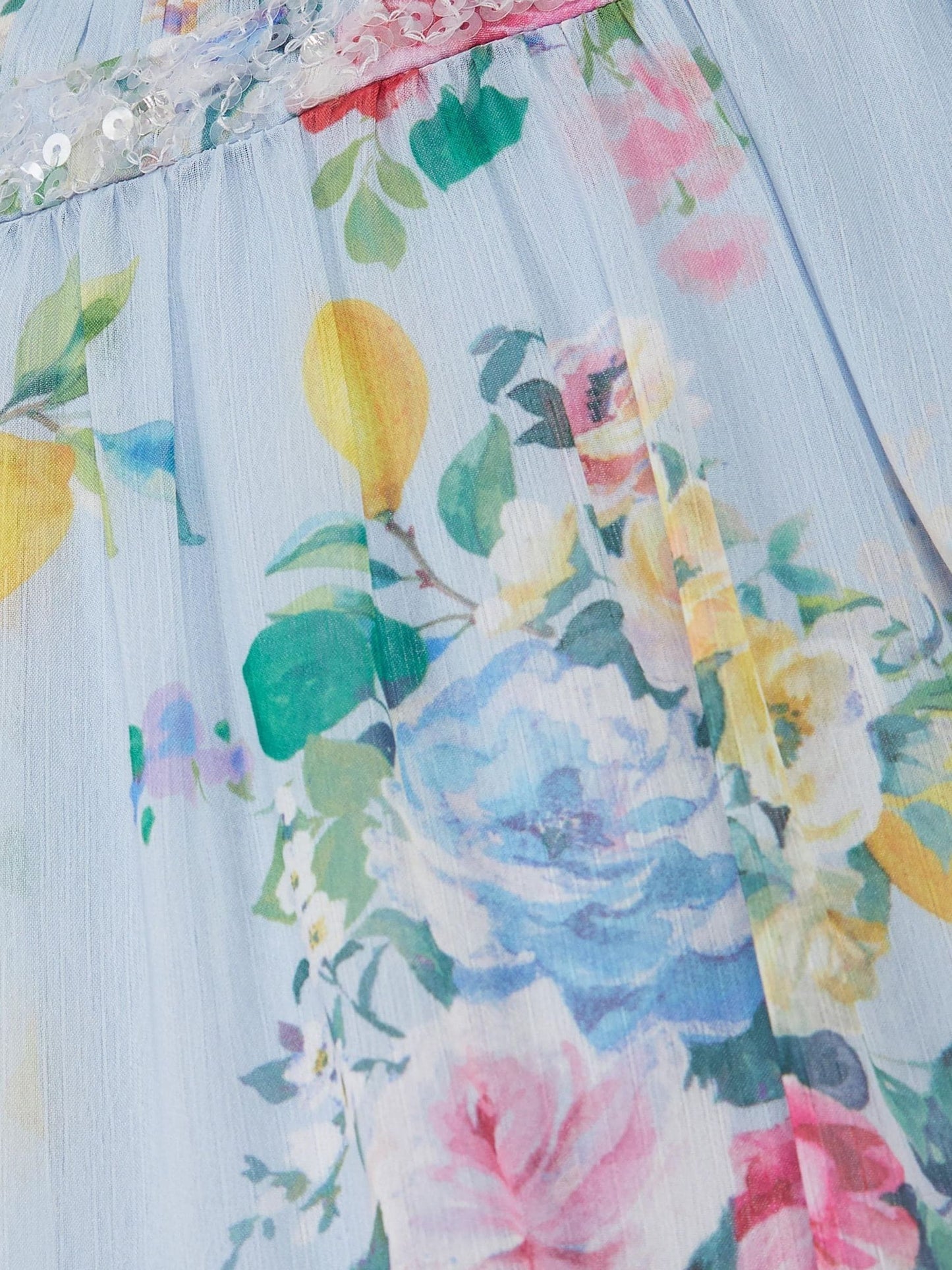 Monsoon Blue Lemon Rose Print Party Dress image 4