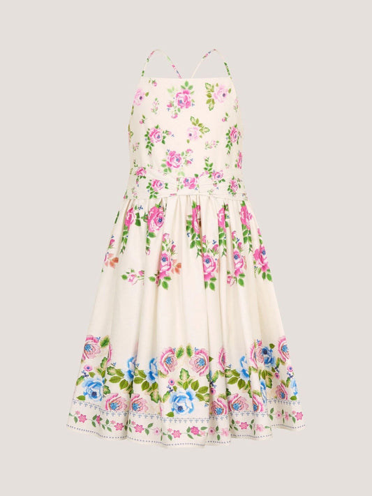 Dsiney Kidz - Monsoon Cream Rose Border Print Party Dress image 2