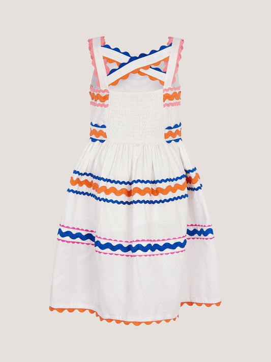 Dsiney Kidz - Monsoon White Ric Rac Trim Cotton Dress image 2