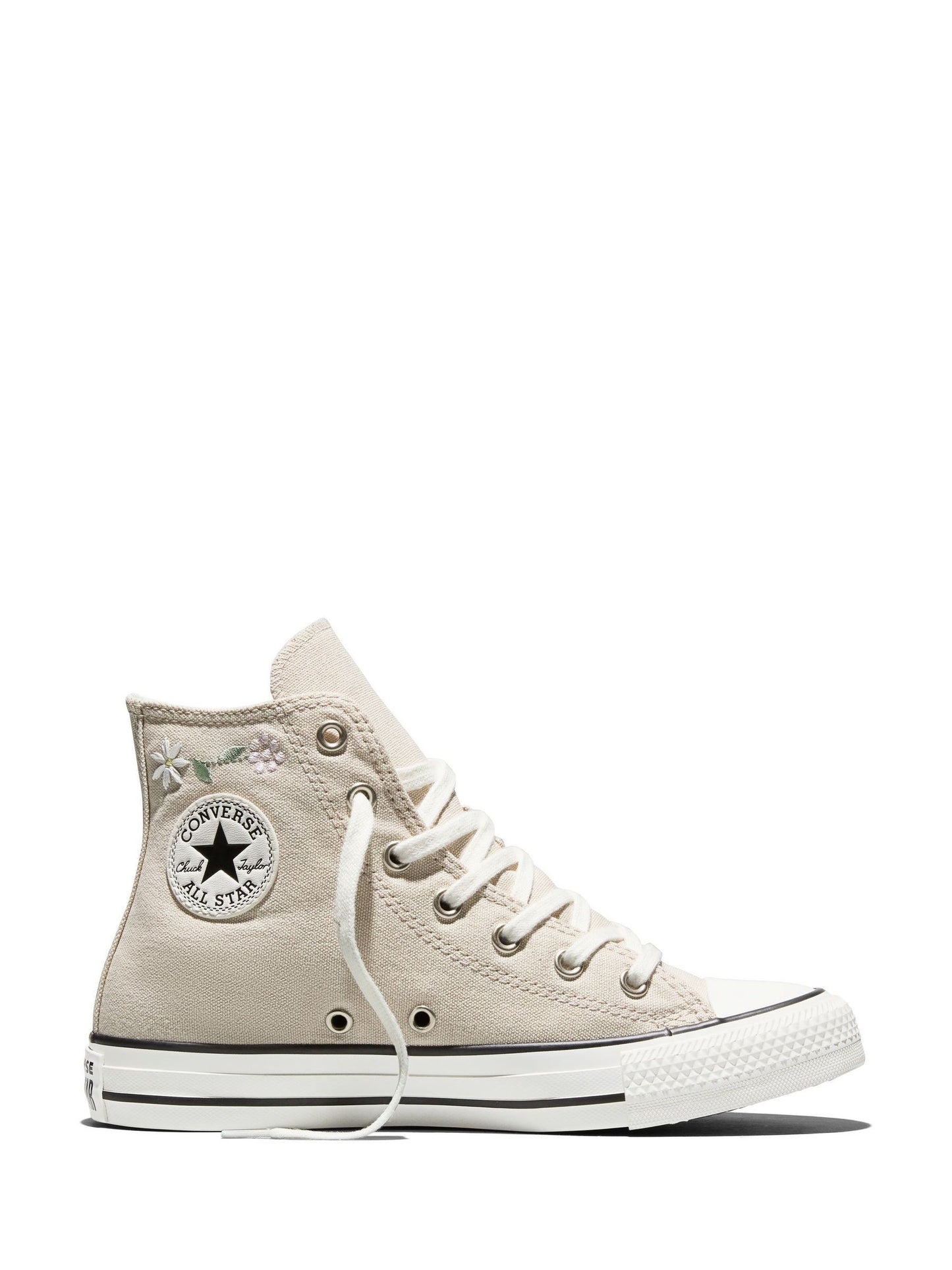 Converse Cream Chuck Taylor Flower Print Hightop Trainers image 6