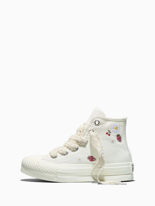 Converse White Chuck Taylor EVA Lift Strawberry Print Trainers image 2