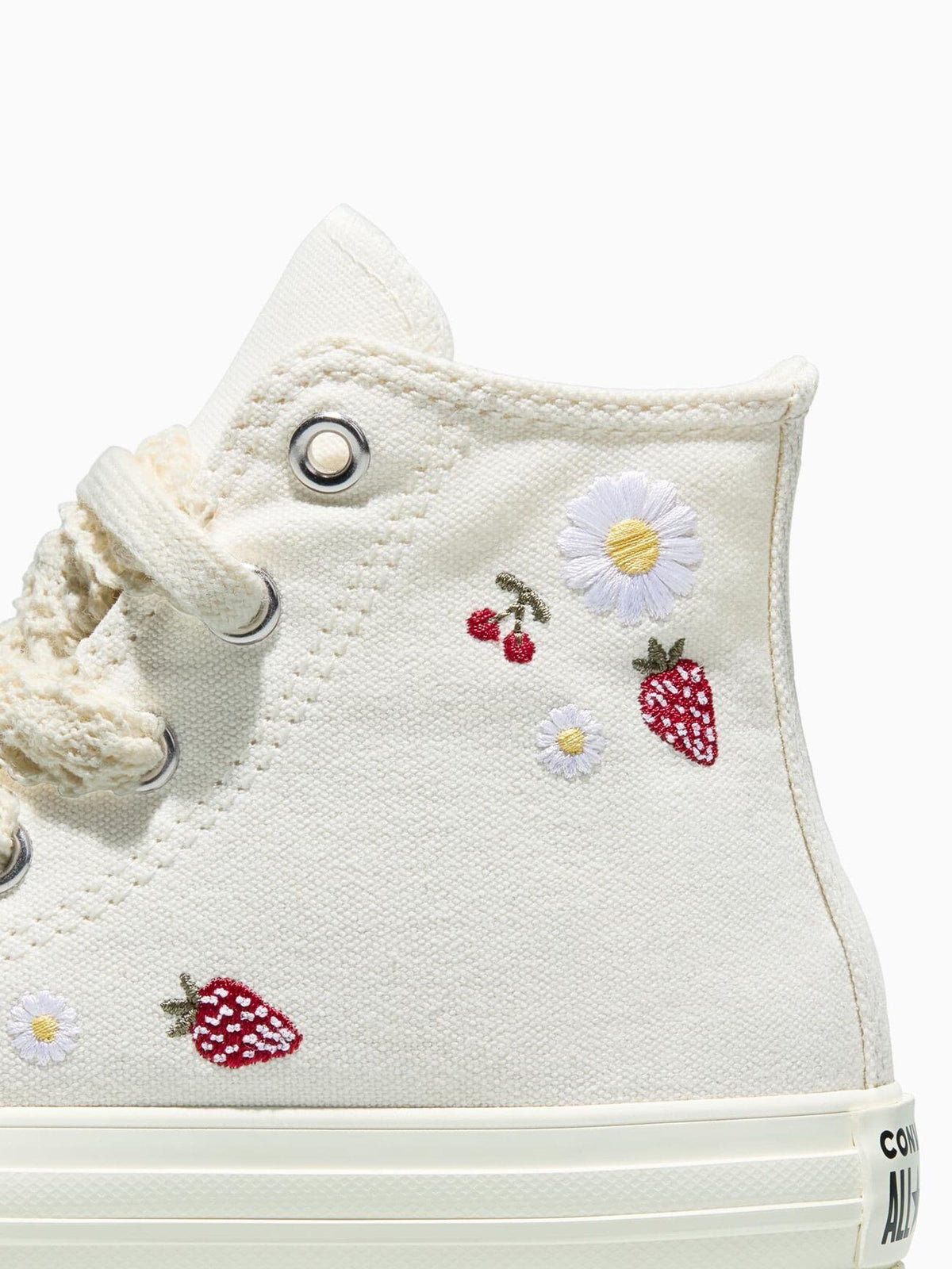 Converse White Chuck Taylor EVA Lift Strawberry Print Trainers image 8
