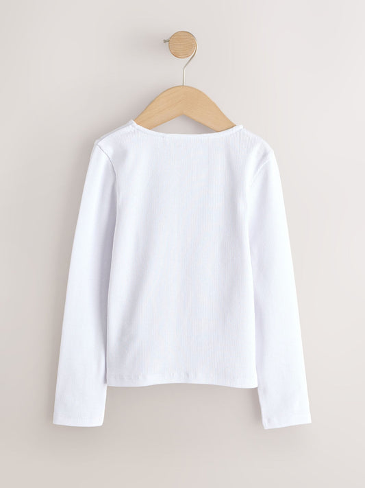 Dsiney Kidz - White Long Sleeve Ribbed Cardigan (3-16yrs) image 2