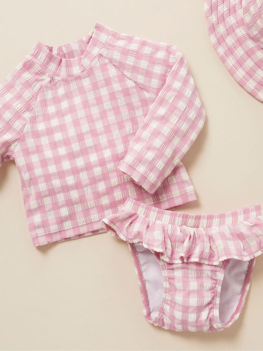 Purebaby Pink Long Sleeve Rashie Swim Set image 2