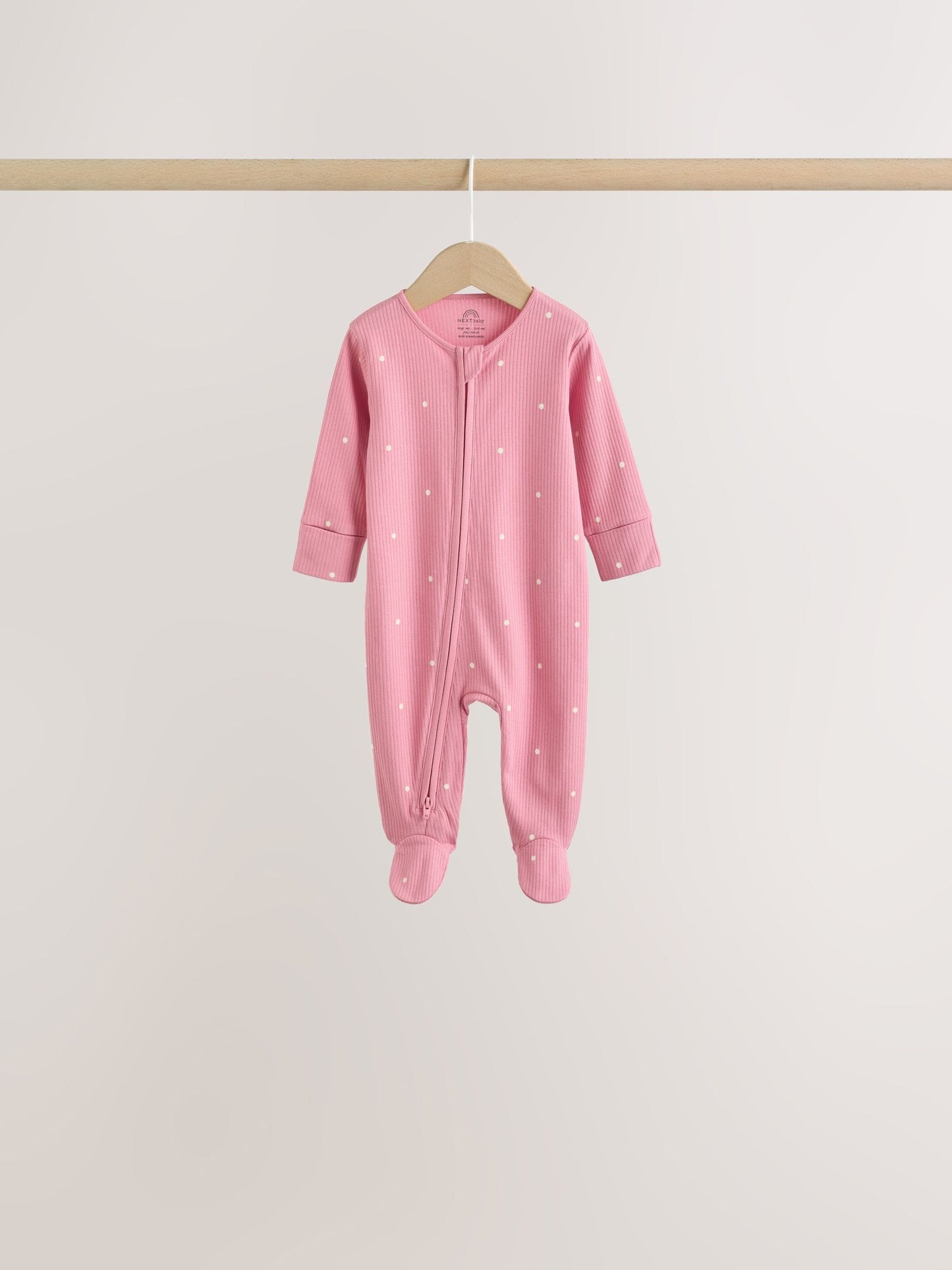 Pink Cherry Print Baby Sleepsuit 7 Pack (0mths-3yrs) image 8