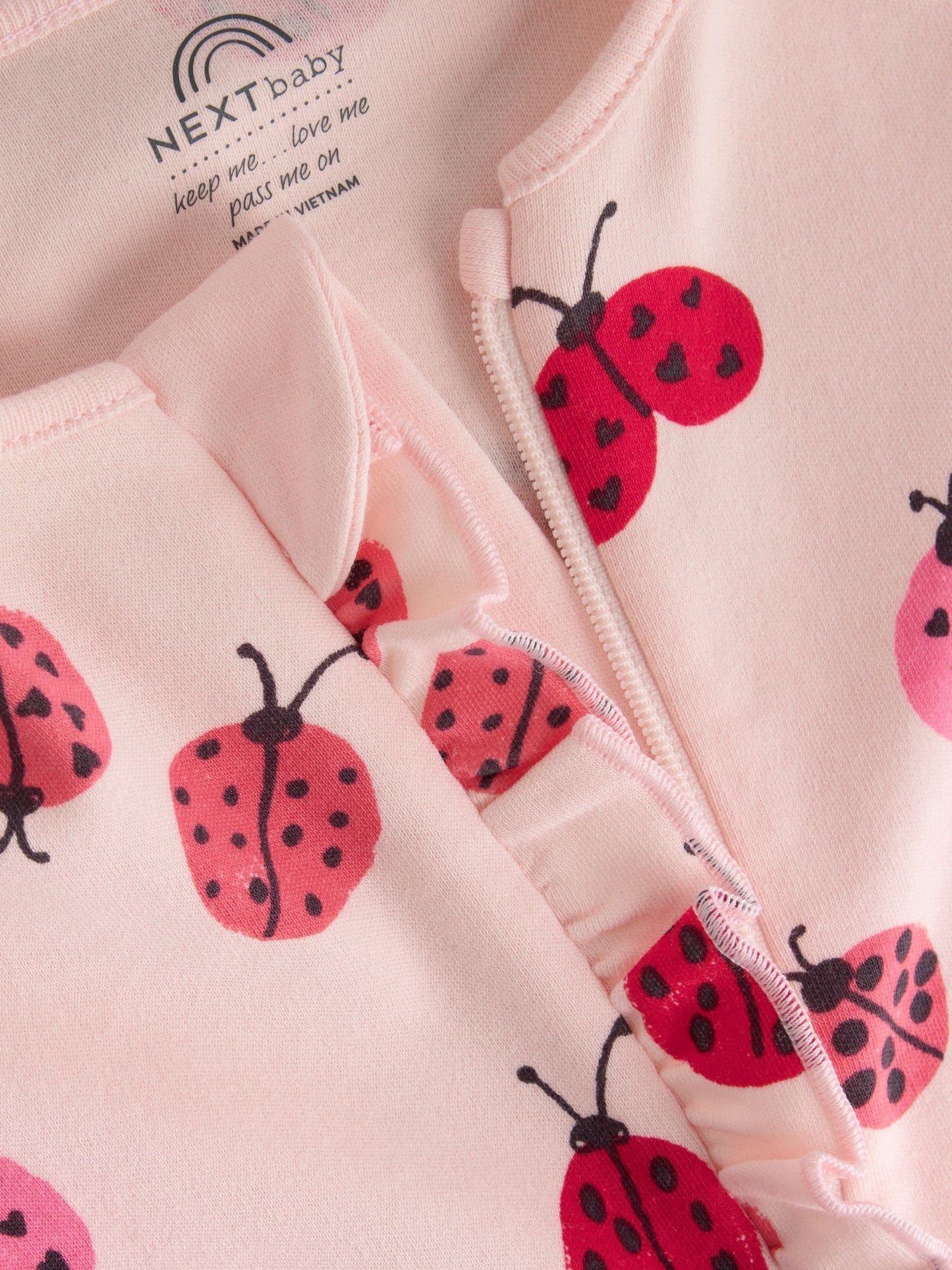 Red Ladybird Two Way Zip Baby Sleepsuit 3 Pack (0mths-3yrs) image 9