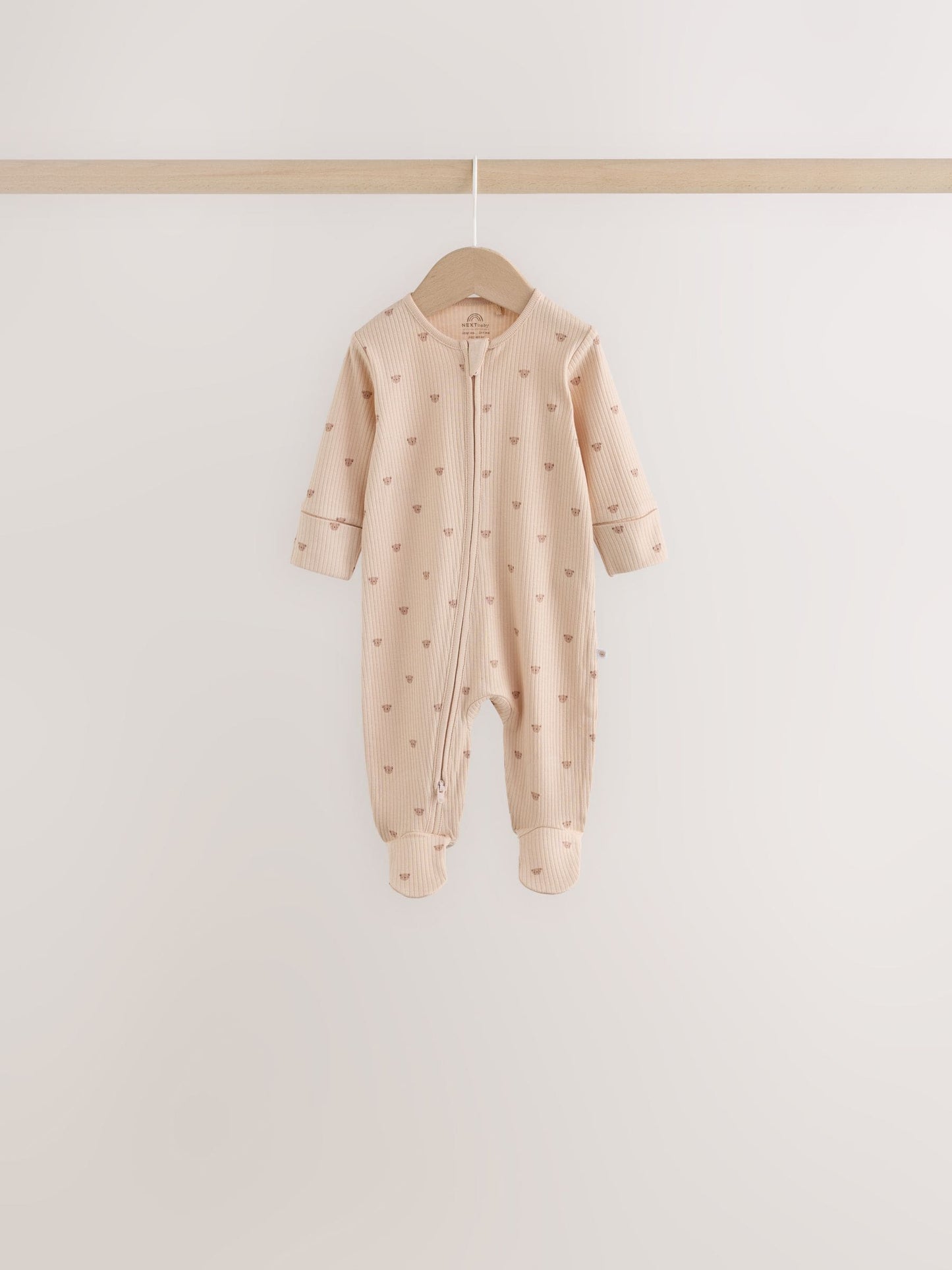 Neutral/Brown Bear Two Way Zip Baby Sleepsuits 7 Pack (0mths-2yrs) image 8