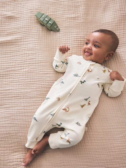 Blue 3 Pack Two Way Zip Baby Sleepsuits 3 Pack (0mths-3yrs) image 2