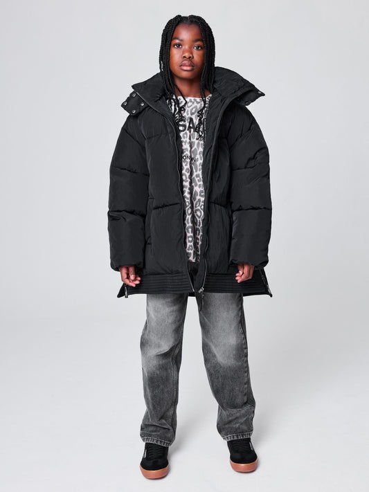 smALLSAINTS Black Longline Logo Padded Coat - image 2