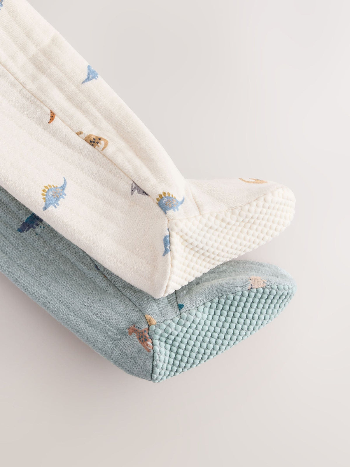 Blue/Neutral Dinosaur Quilted Sleepsuits 2 Pack - image 13