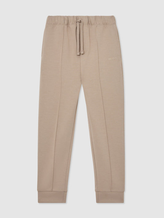 Reiss Stone Barnes 3-9 yrs Premium Interlock Cuffed Logo Joggers image 2