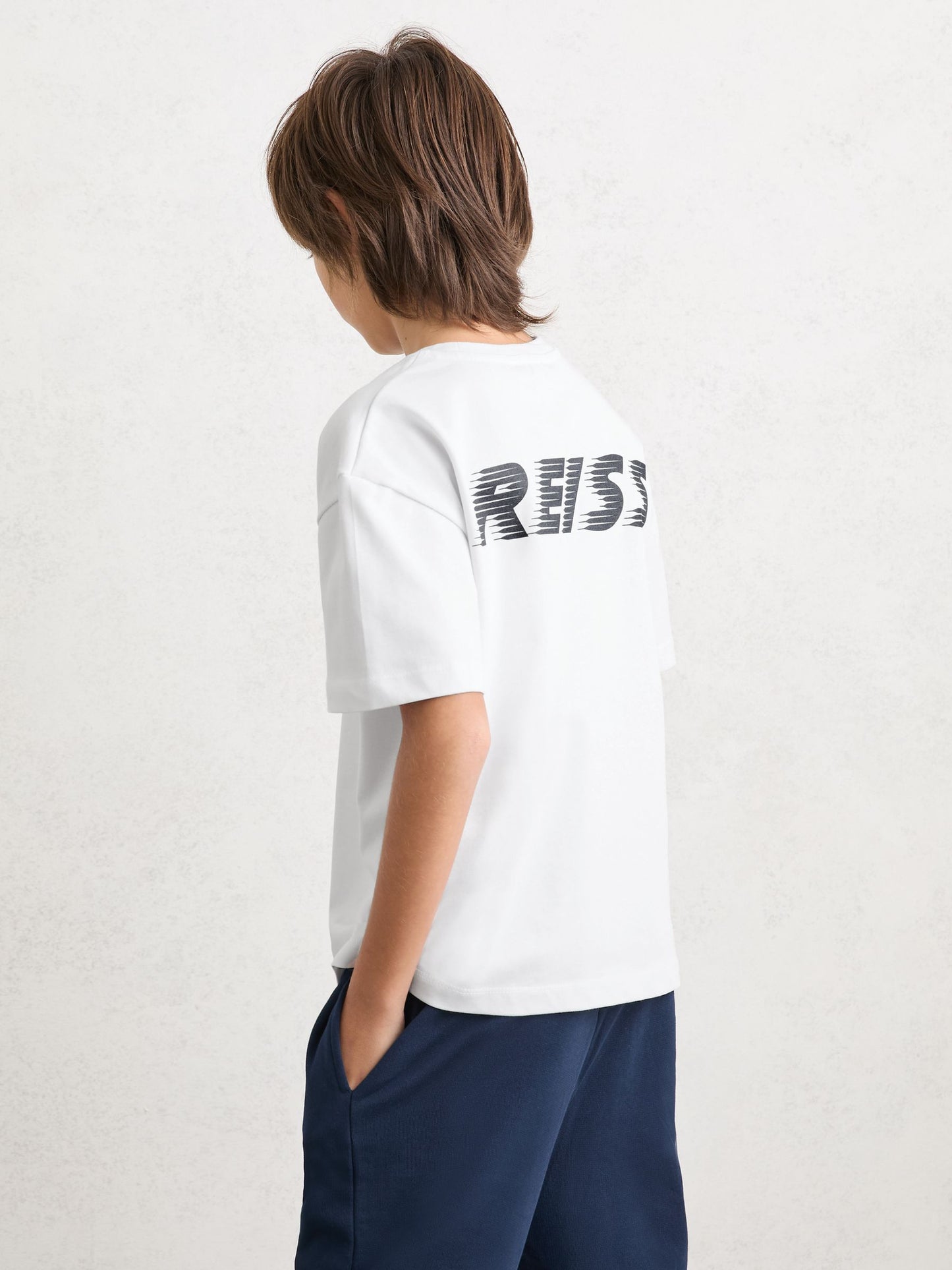 Reiss White Ross 9-13 yrs Cotton Logo Crew-Neck T-Shirt image 4