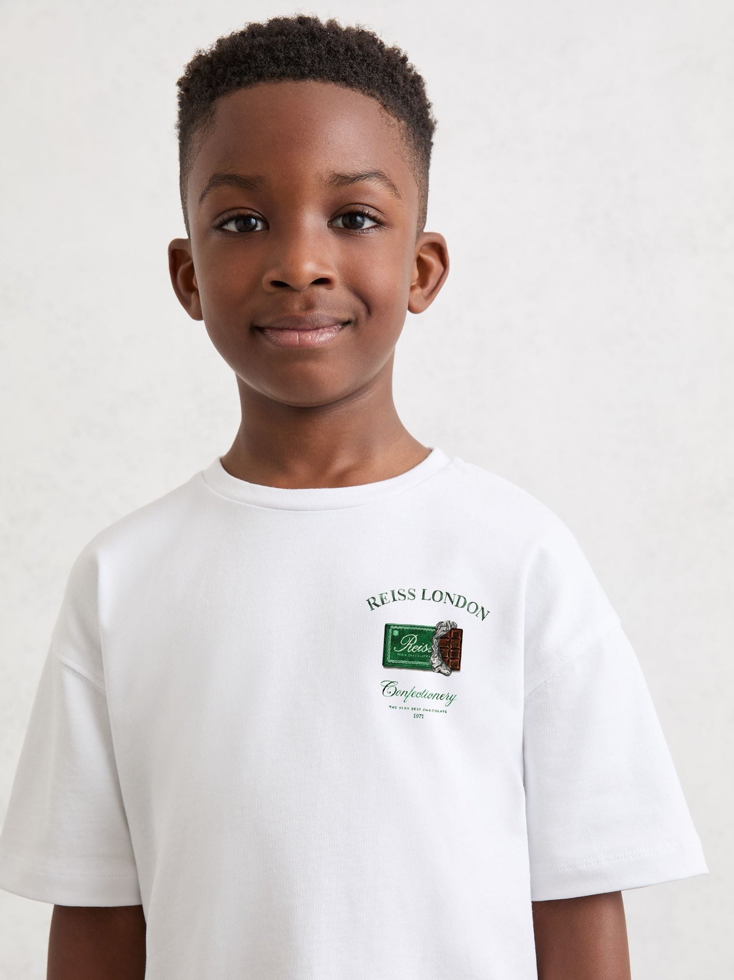 Reiss White Milner 9-13 yrs Cotton Chocolate-Print T-Shirt image 4