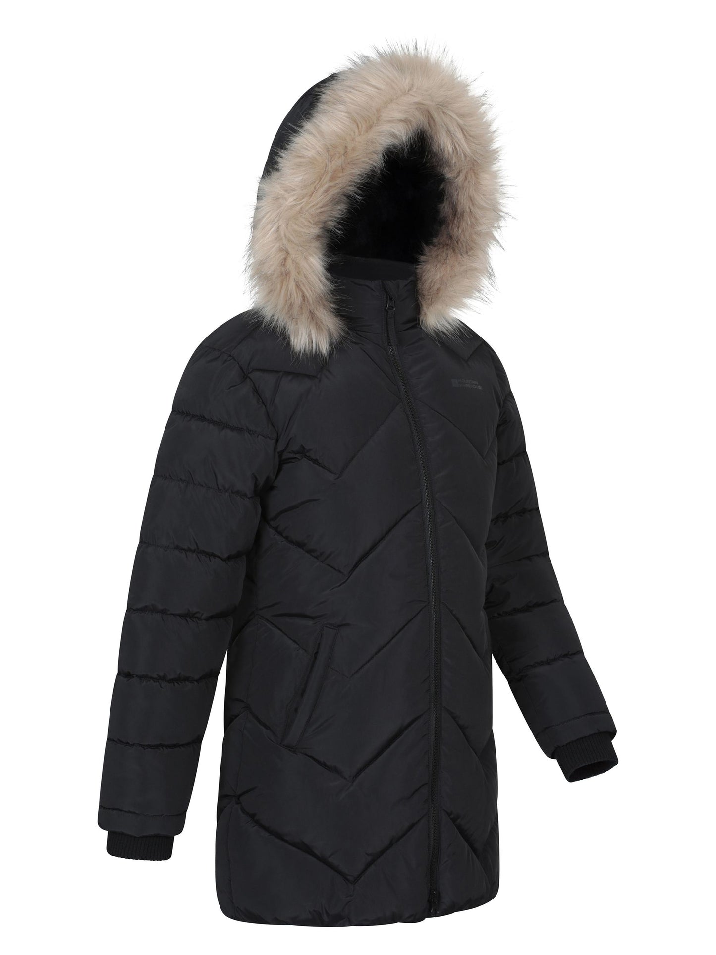 Dsiney Kidz - Mountain Warehouse Black Galaxy Water Resistant Long Padded Jacket image 4