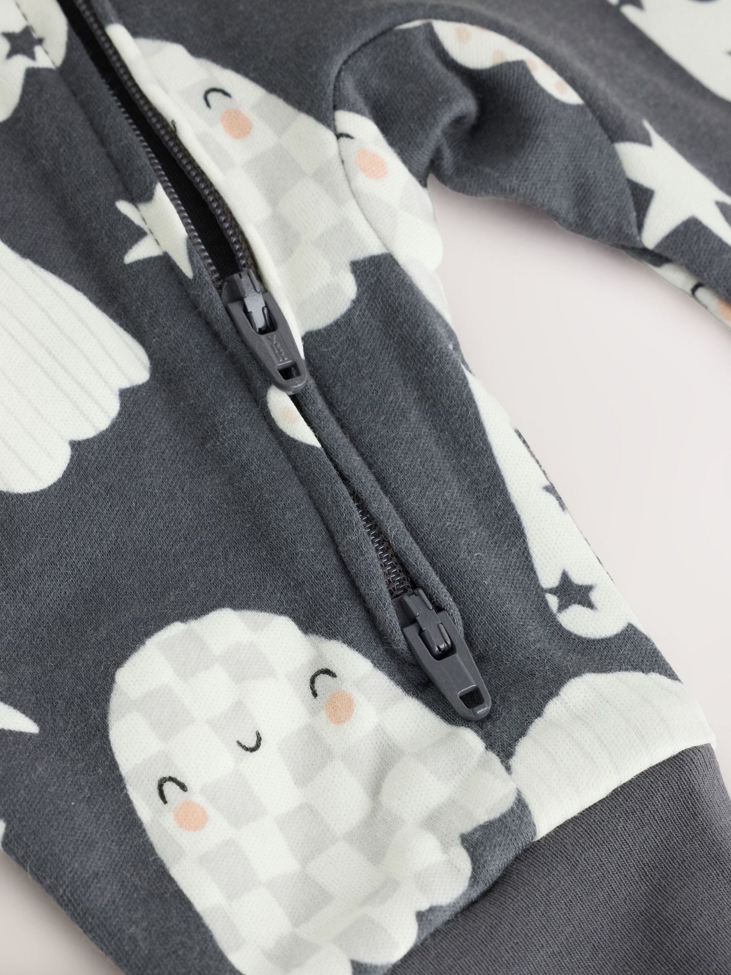 Grey Halloween Ghost Two Way Zip Baby Sleepsuit (0mths-3yrs) image 8