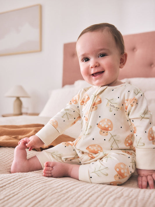 Neutral 3 Pack Two Way Zip Baby Sleepsuit (0mths-3yrs) image 2