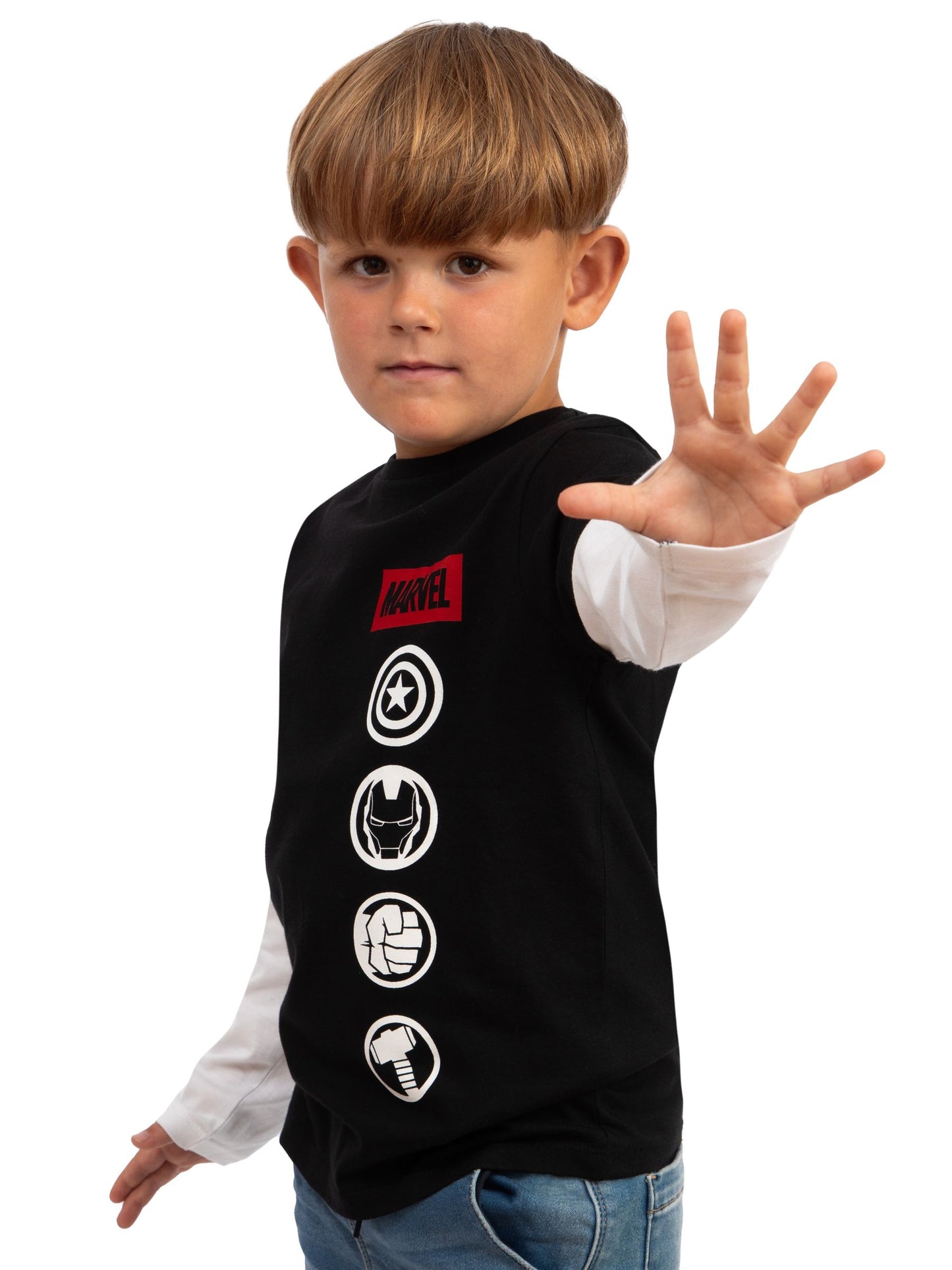 Character Black The Avengers Boys Long Sleeve T-Shirt image 8