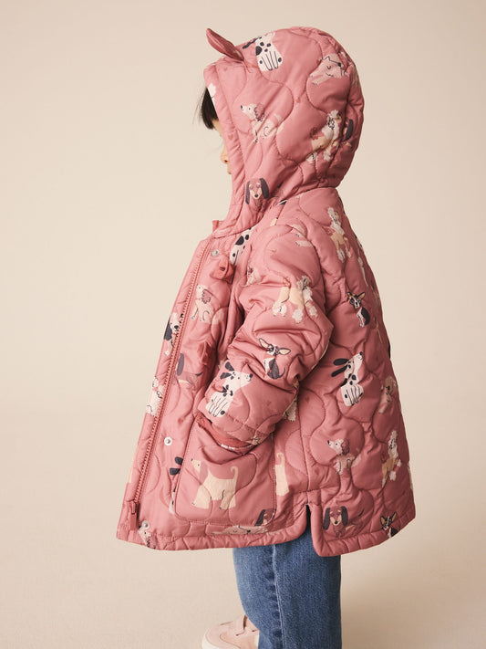 Dark Pink Dog Character Shower Resistant Duffle Coat (3mths-7yrs) - image 2
