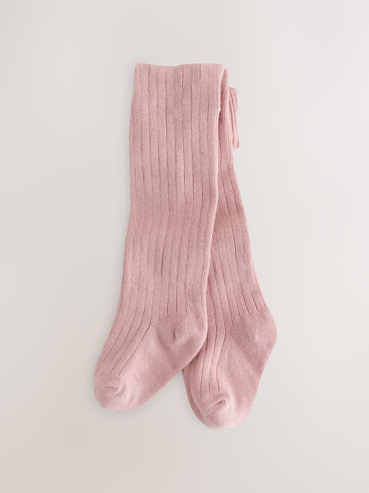 Dsiney Kidz - Pink/White Rib Baby Tights 3 Pack image 2