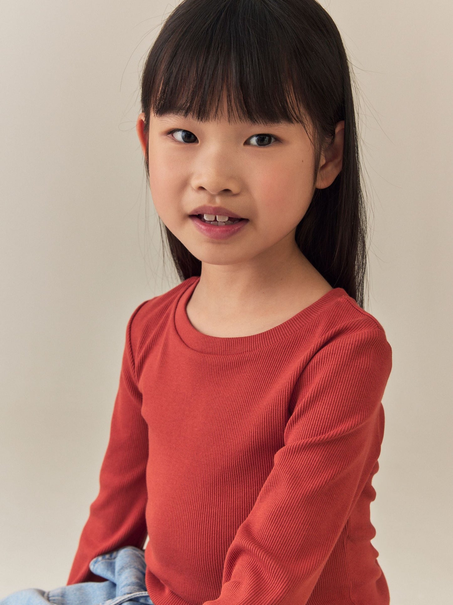Dsiney Kidz - Rust Brown Long Sleeve Ribbed Top (3-16yrs) image 4