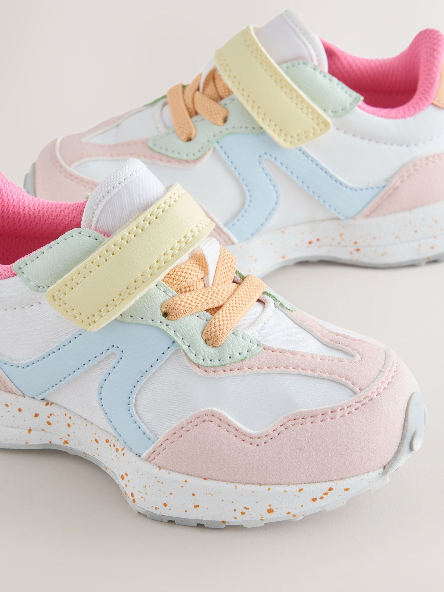 Multi Pastel Elastic Lace Touch Fasten Trainers image 5