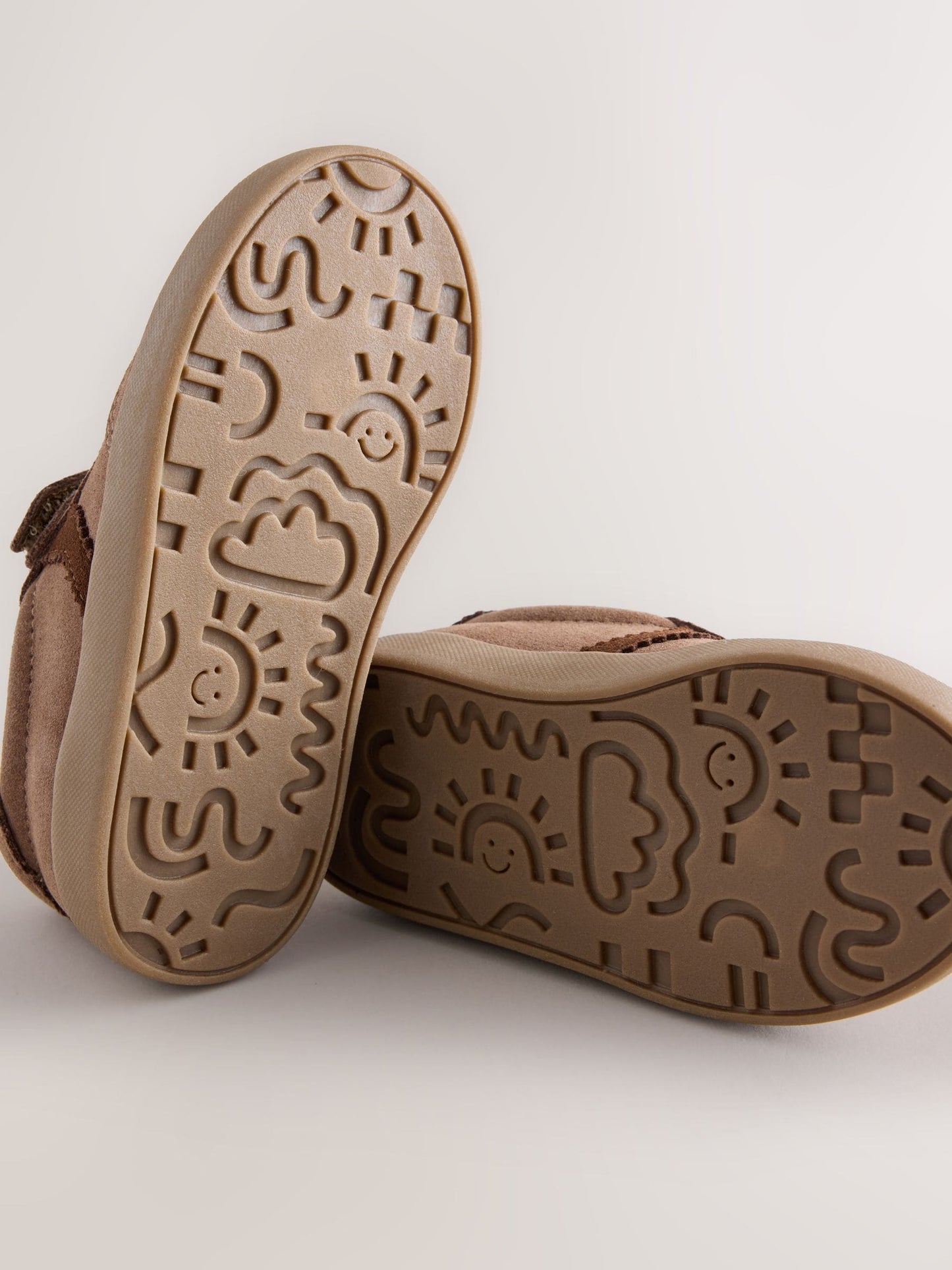 Chocolate Brown Suede Standard Fit (F) Touch Fastening Elastic Lace Trainers image 5