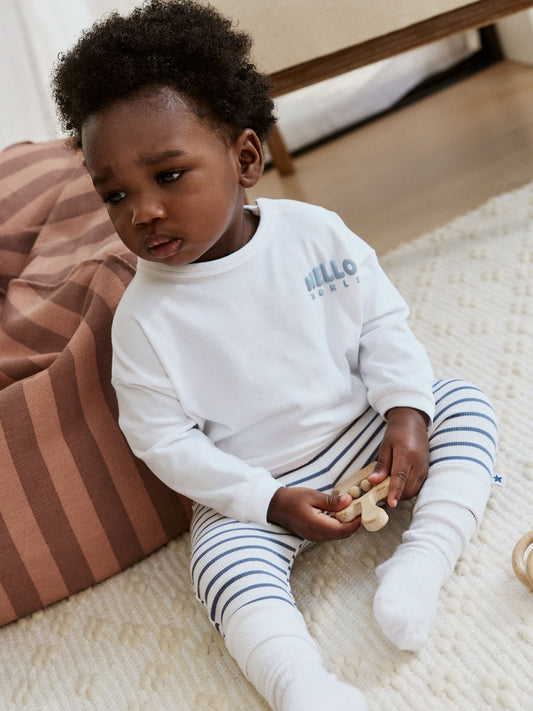 Blue Jersey Jacket, Bodysuit and Leggings Baby Set 3 Piece (0mths-2yrs) image 2