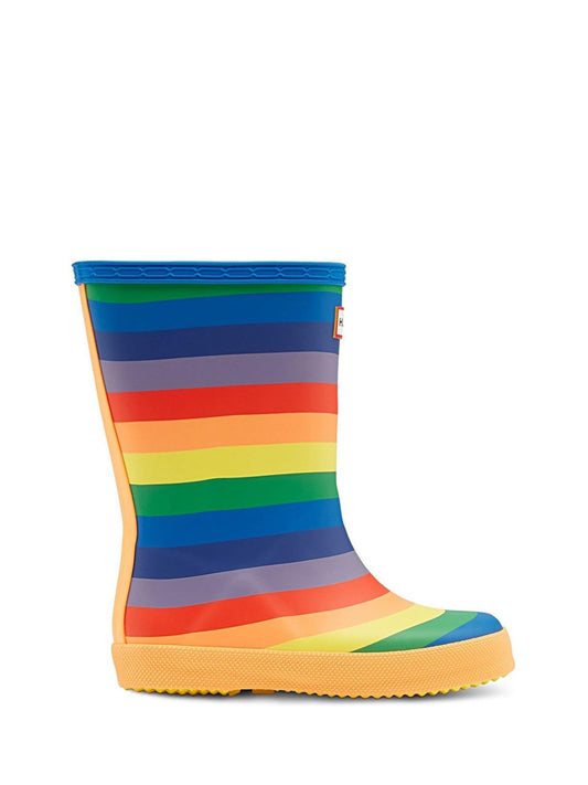 Hunter Yellow Original First Classic Rainbow Print Wellington Boots image 2