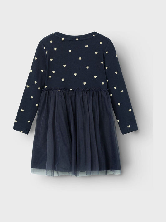 Dsiney Kidz - Name It Black Tulle And Jersey Dress With Gold Hearts image 2