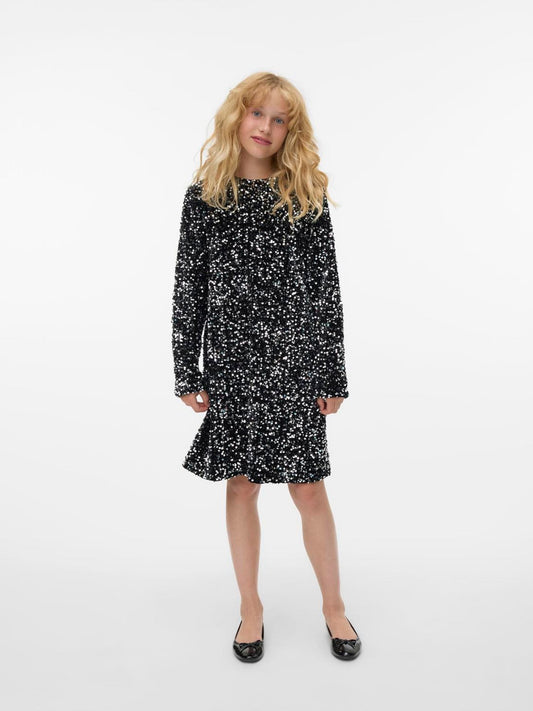 Dsiney Kidz - VERO MODA Black Sequin Long Sleeve Dress image 2