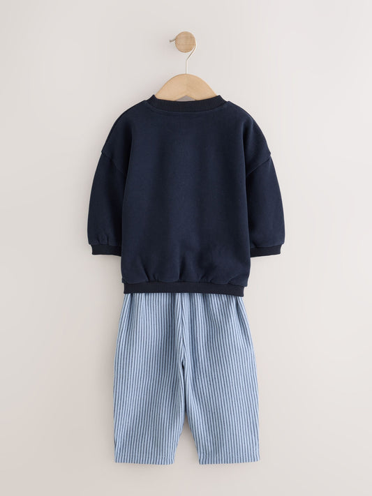 Dsiney Kidz - Navy/White Crew Neck Joggers Set (3mths-7yrs) image 2