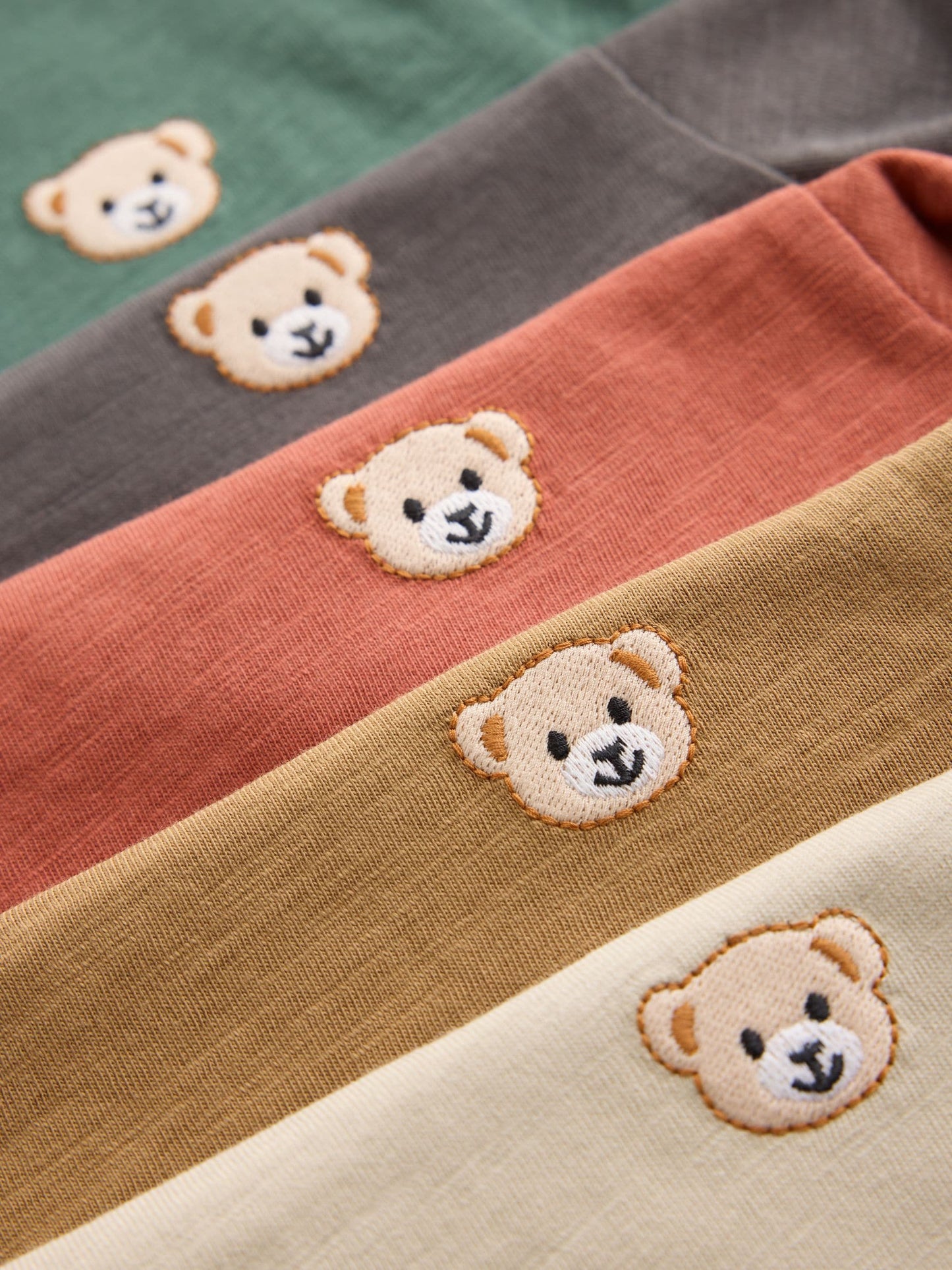 Dsiney Kidz - Multi Black Embroidered Bears Long Sleeve T-Shirts 5 Pack (3mths-7yrs) image 9