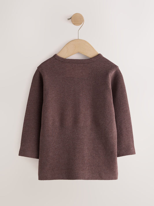Dsiney Kidz - Brown Long Sleeve Henley Neck T-Shirt (3mths-7yrs) image 2