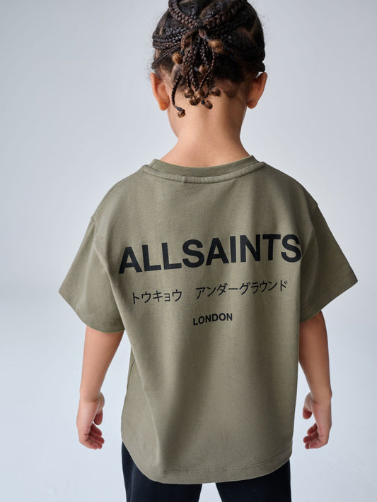 smALLSAINTS Khaki Green Younger Oversized Underground Crew Neck T-Shirt image 2