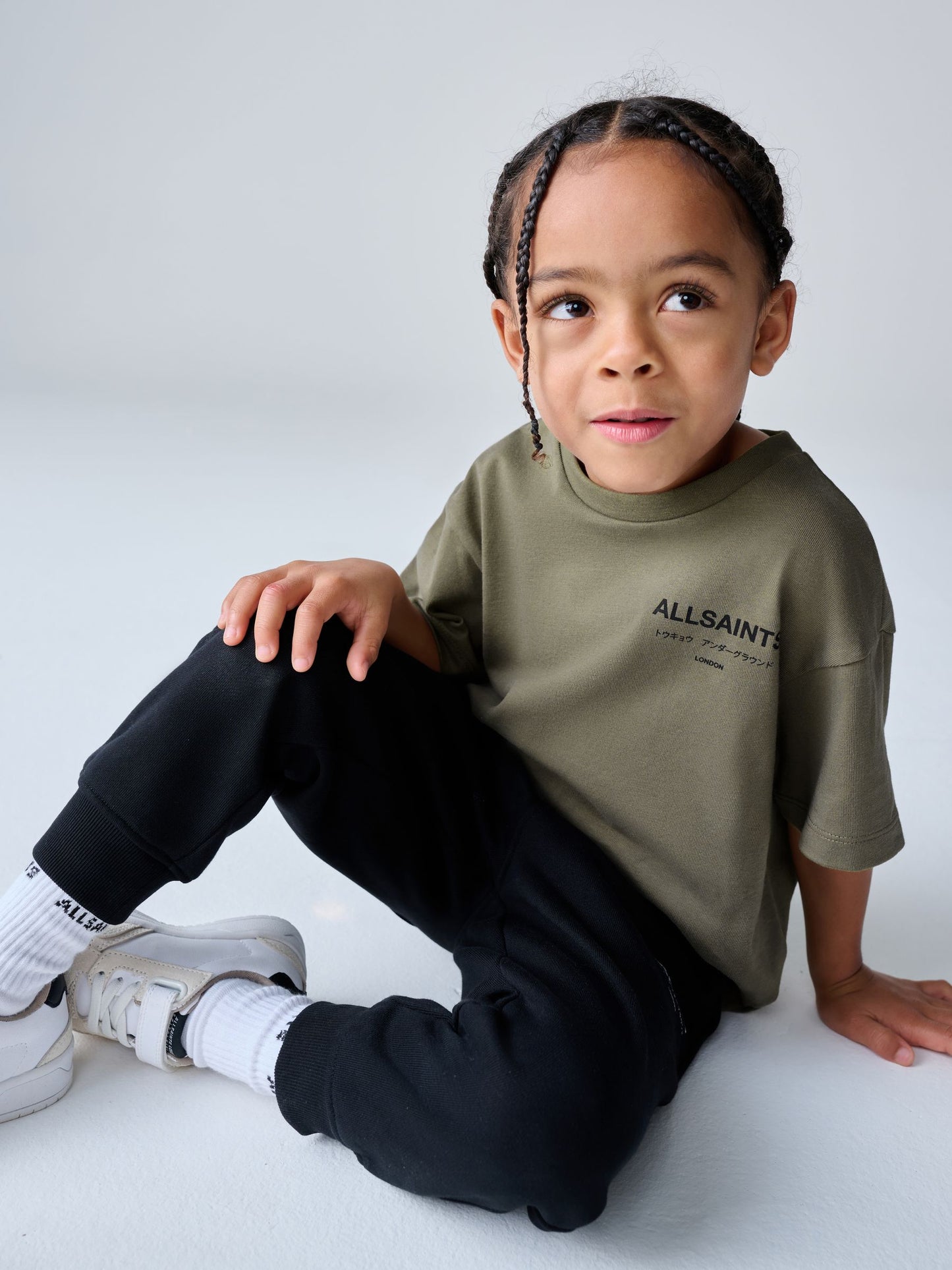 smALLSAINTS Khaki Green Younger Oversized Underground Crew Neck T-Shirt image 6