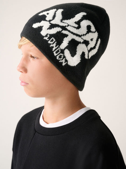 smALLSAINTS Black Orlando Logo Knitted Beanie - image 2