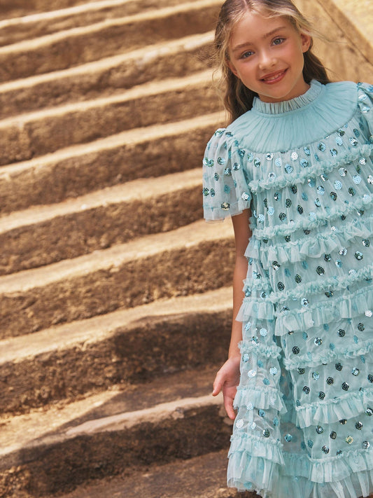 Dsiney Kidz - Angel & Rocket Green Bea Mesh Frill Dress image 2
