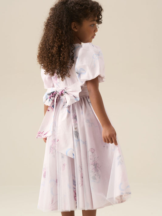 Dsiney Kidz - Angel & Rocket Pink Rose Tulle Overlay Floral Print Dress image 2