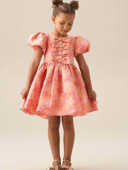 Dsiney Kidz - Angel & Rocket Pink Georgia Bow Jacquard Dress image 2