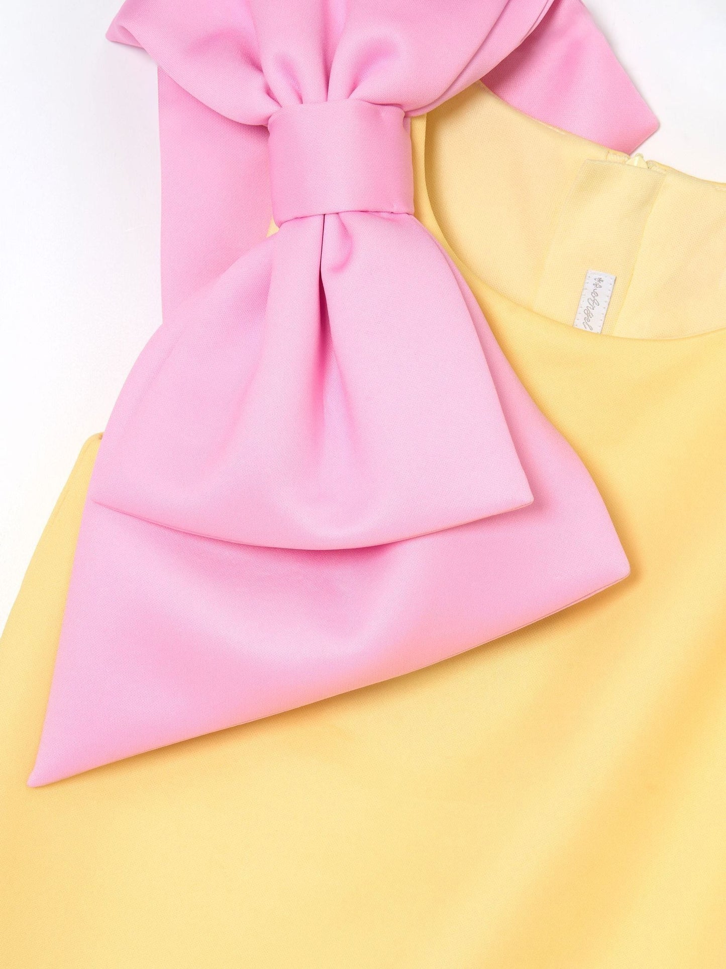 Angel & Rocket Yellow Thea Oversized Bow Shoulder Dress image 7