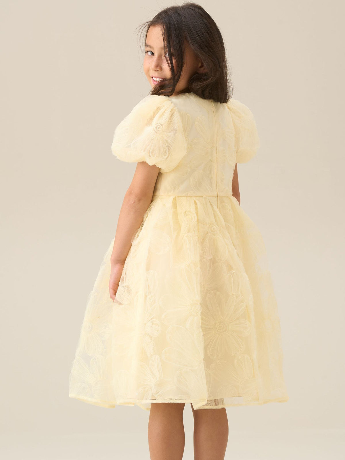 Dsiney Kidz - Angel & Rocket Yellow Francine Embellished Puff Sleeve Dress image 13
