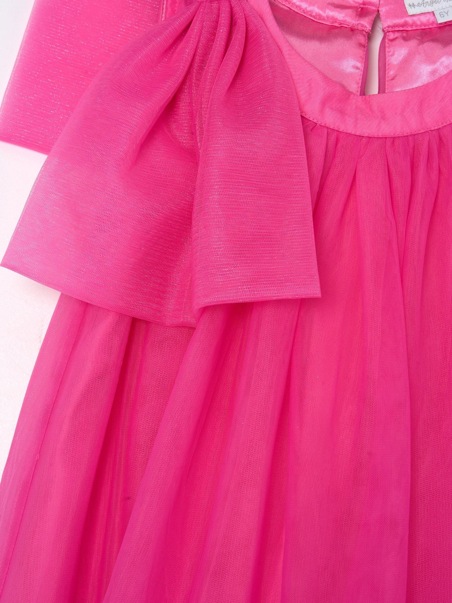 Angel & Rocket Pink Talullah Bow Shoulder Tulle Dress image 6