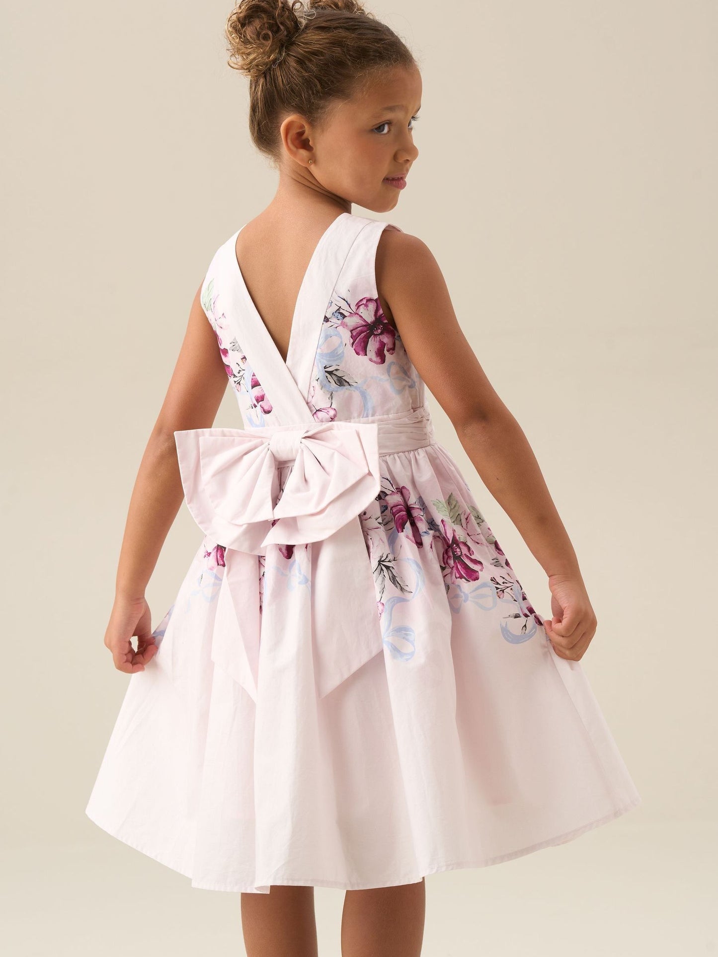 Angel & Rocket Pink Elisa Print Bow Waist Dress image 13
