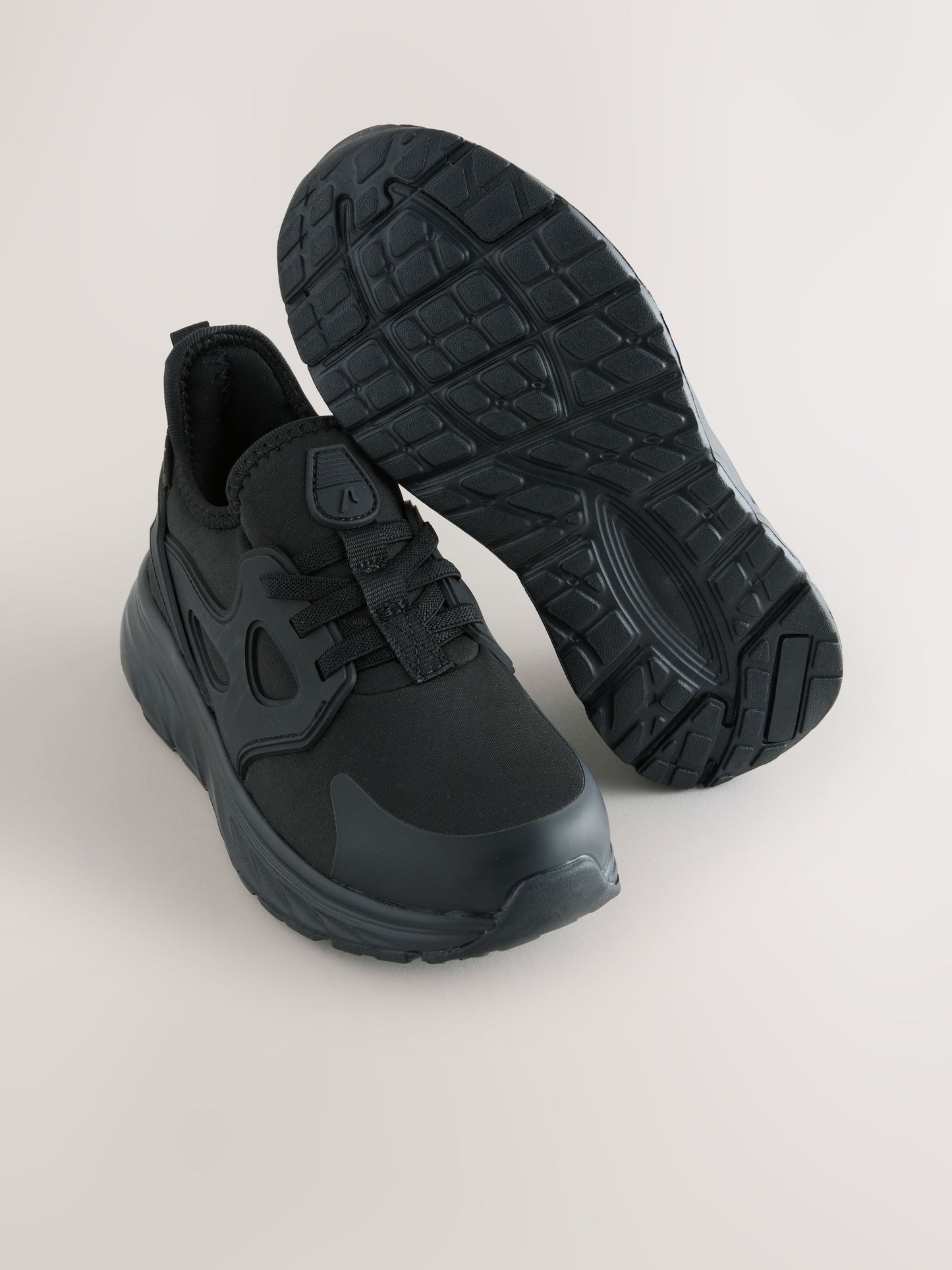 Black Elastic Lace Waterproof School Trainers image 5