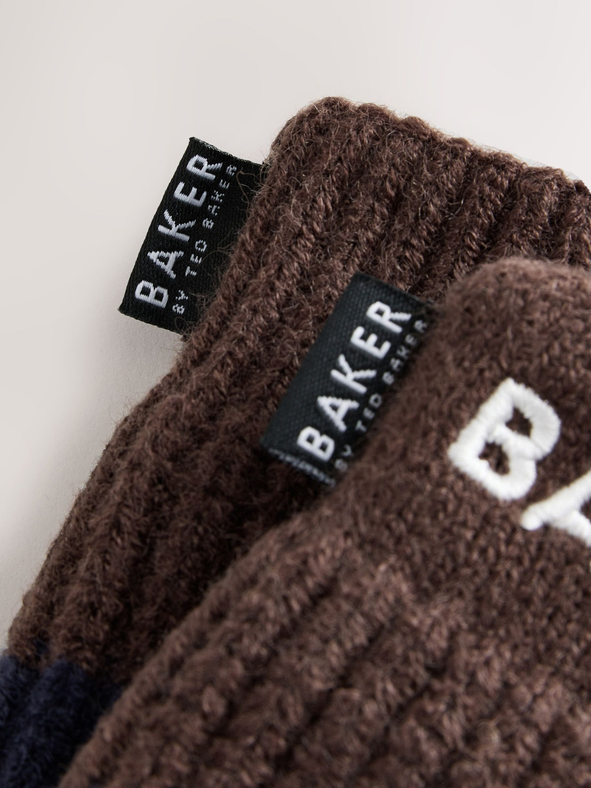 Dsiney Kidz - Baker by Ted Baker Blue/Chocolate Brown Stripe Beanie and Mittens Set image 4